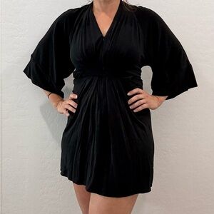 Banana Republic Issa black baby doll cocktail wrap dress